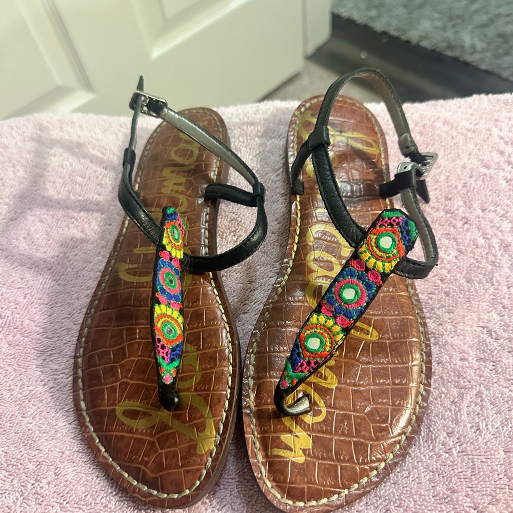 Sam Edelman Black Beaded Sandals